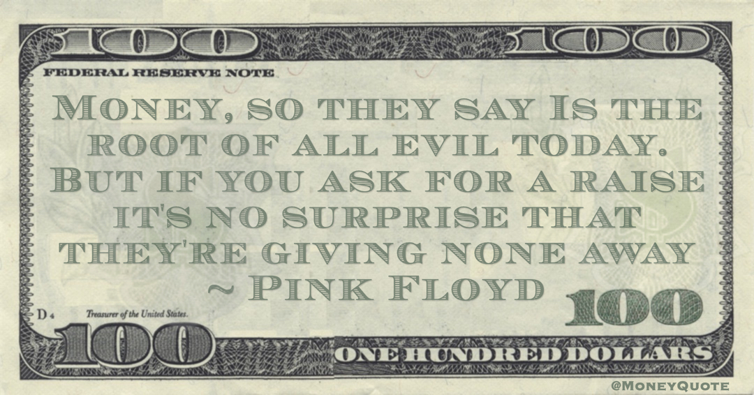 money song lyrics pink floyd