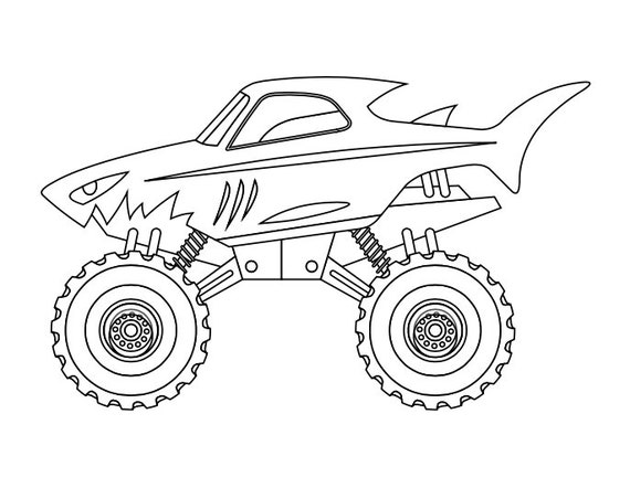 monster truck coloring page printable