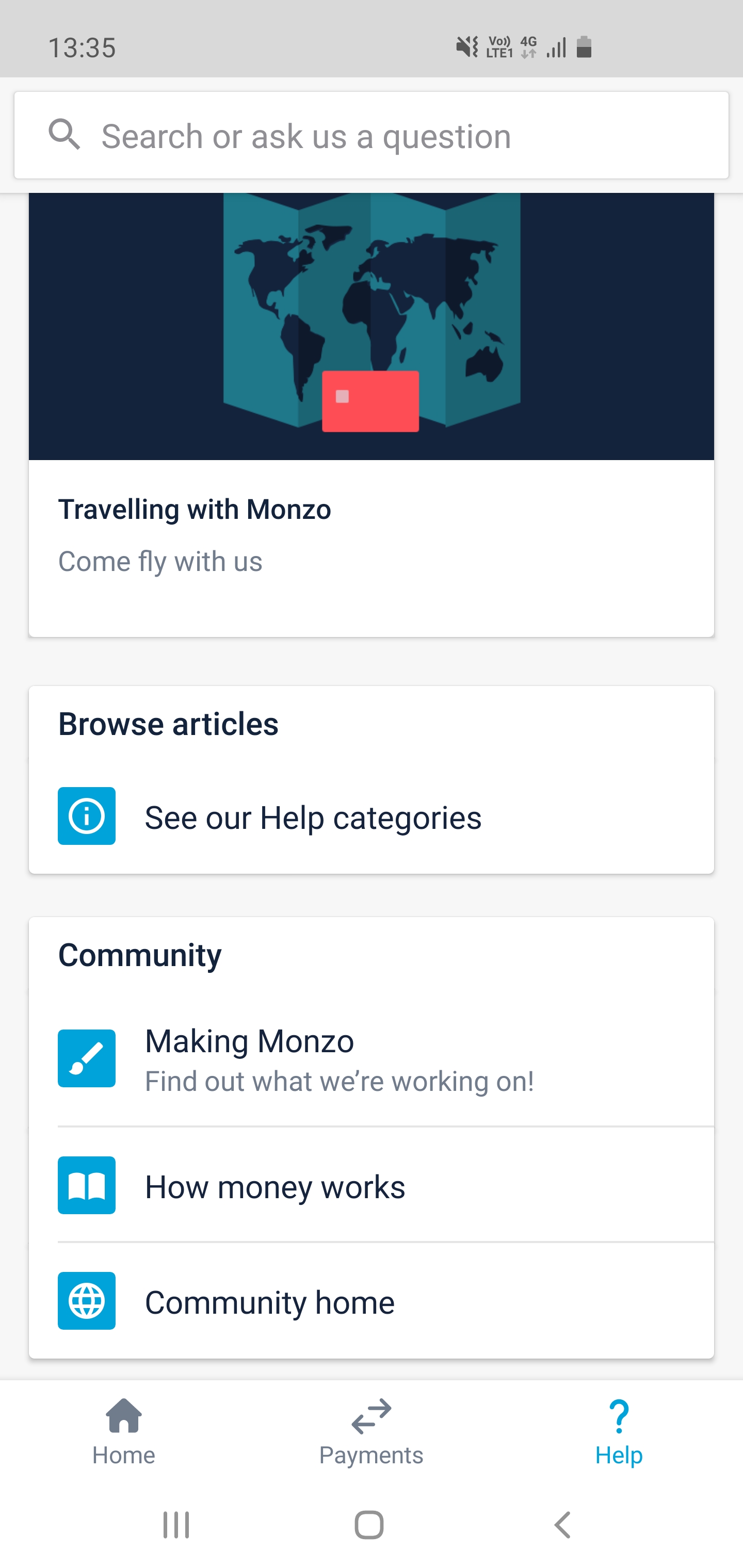 monzo app chat