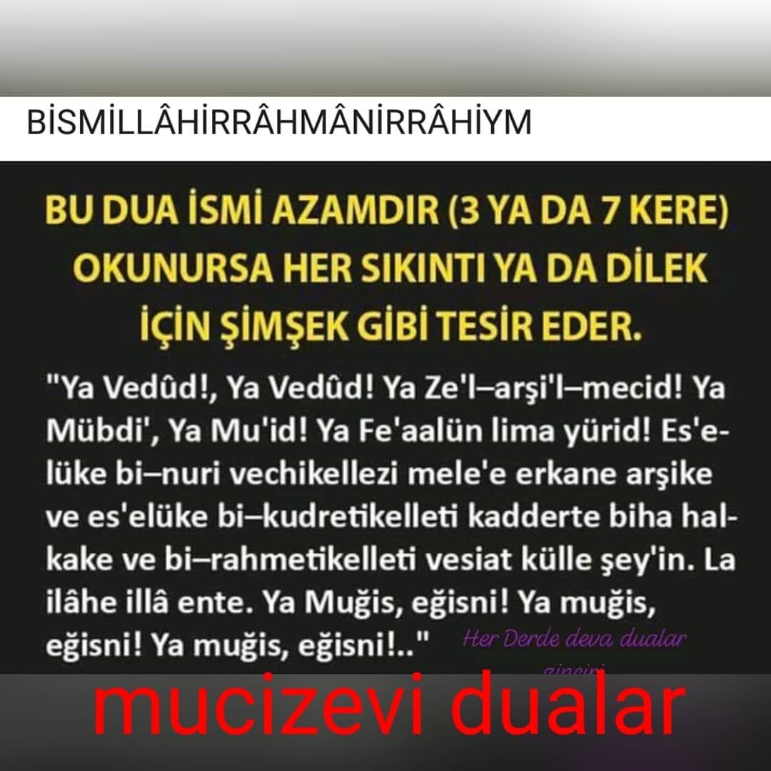 mucize duası şimşek gibi etkili