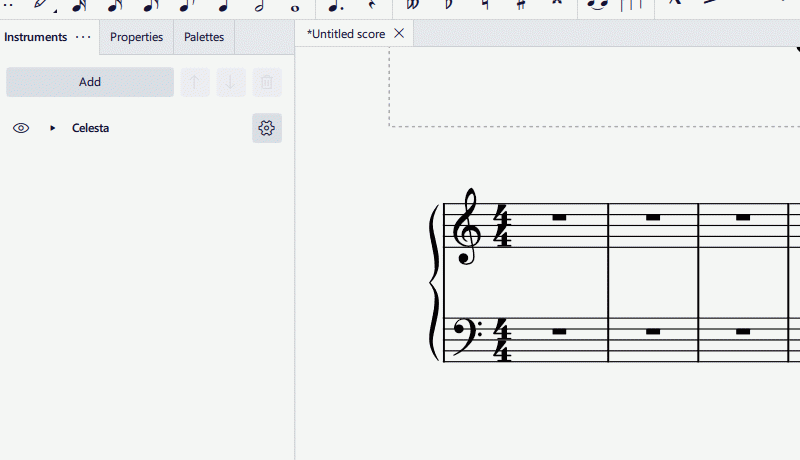 musescore delete staff