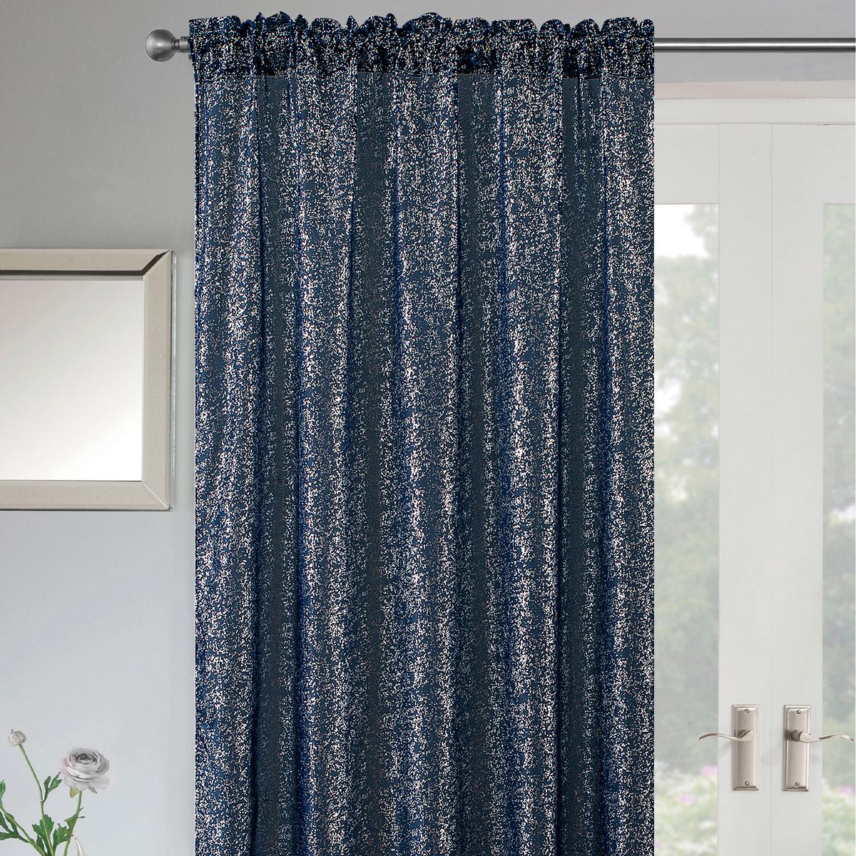 navy voile curtains