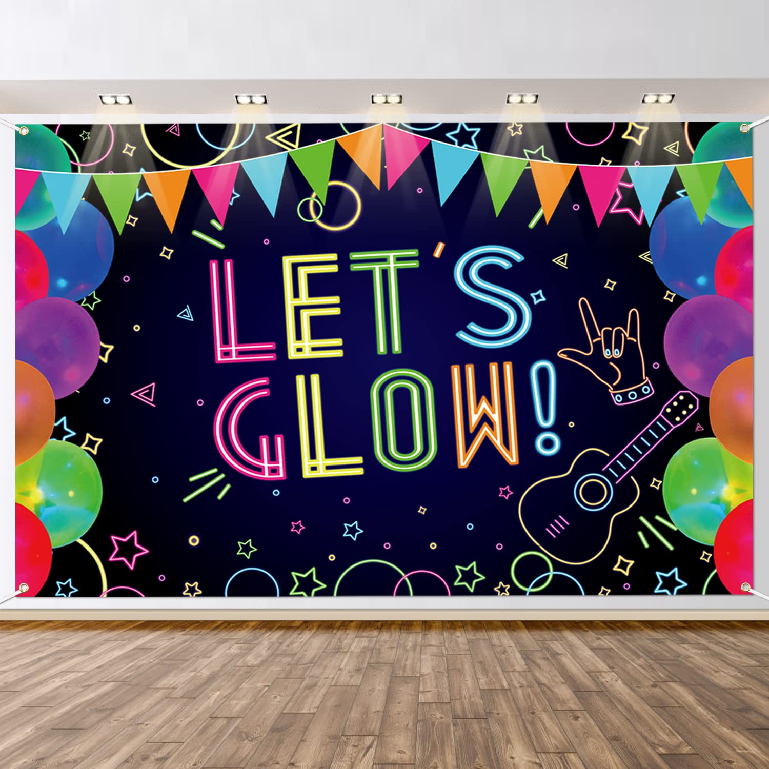 neon party backdrop