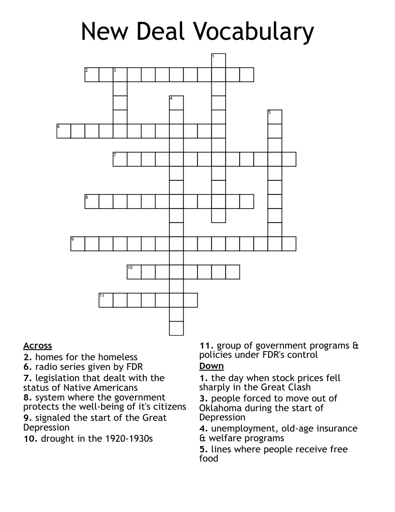 new deal era org crossword