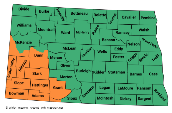 north dakota timezone