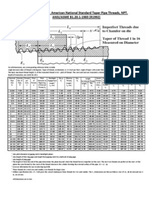 npt pipe dimensions