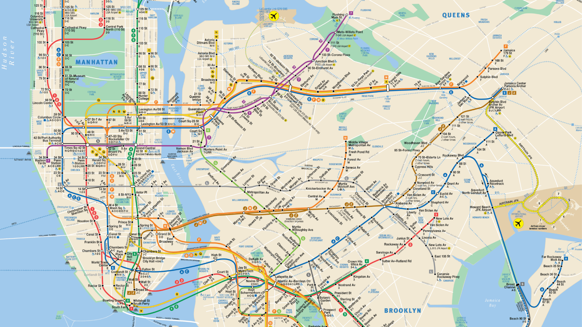 nyc subway a train map