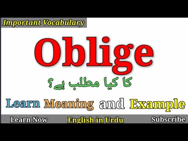 obliged meaning in urdu