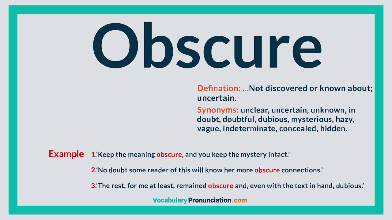 obscure synonym