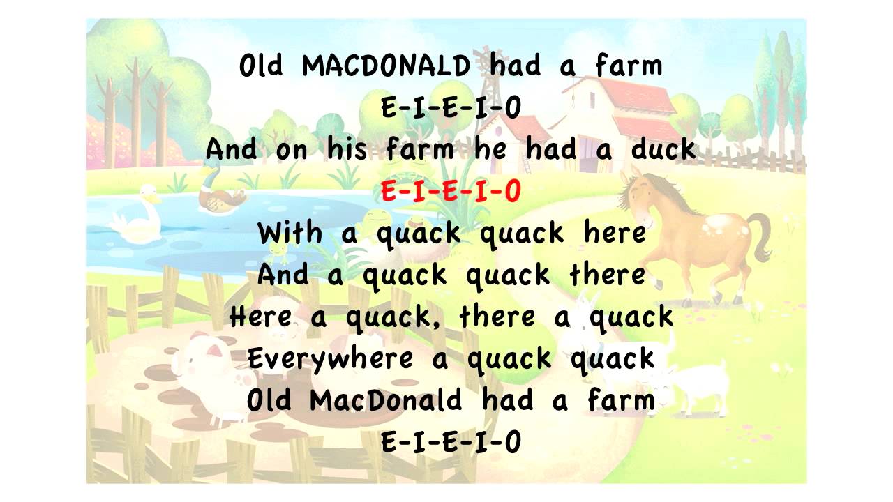 old mc donalds had a farm lyrics