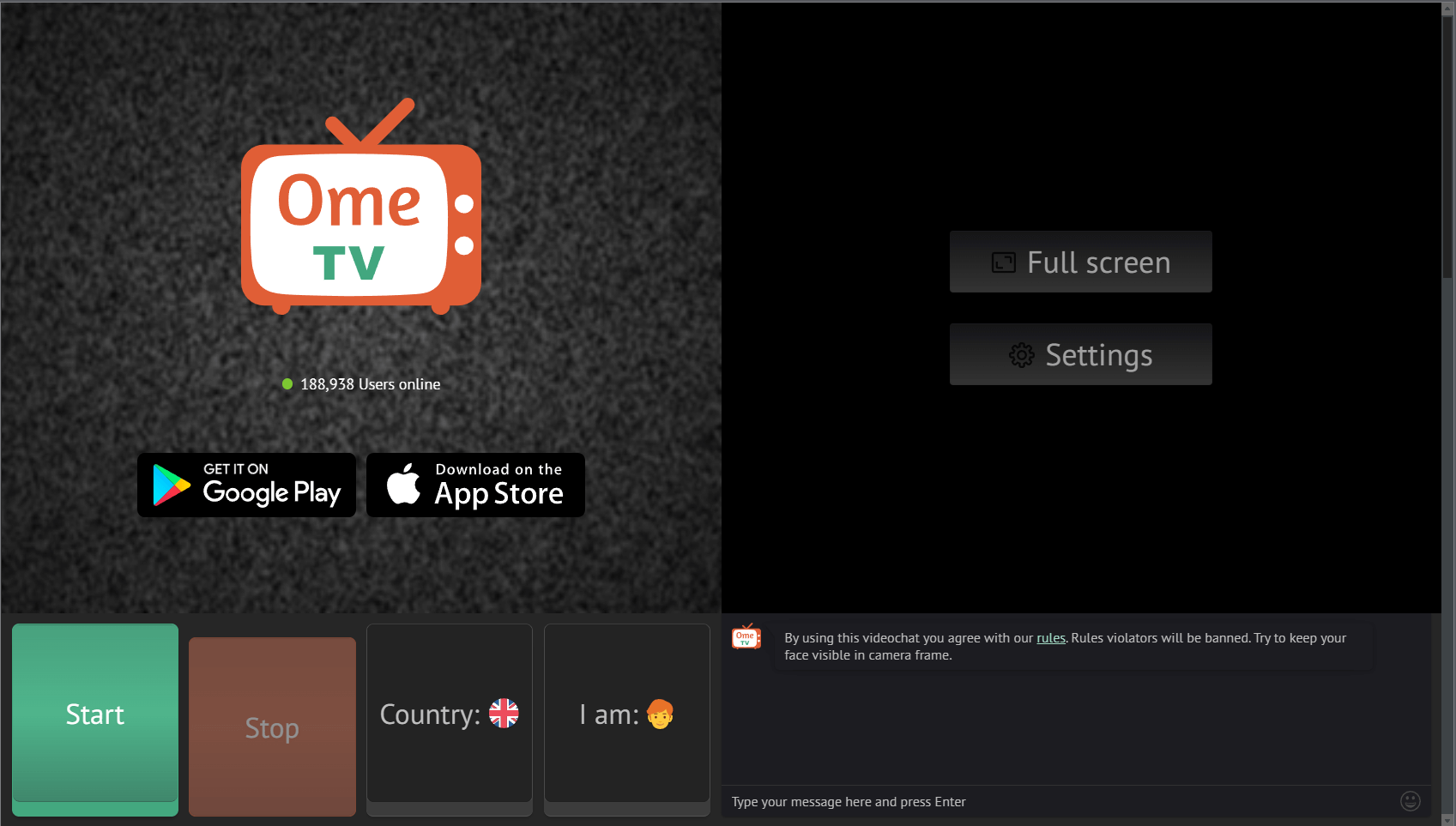 ome.tv dark mode