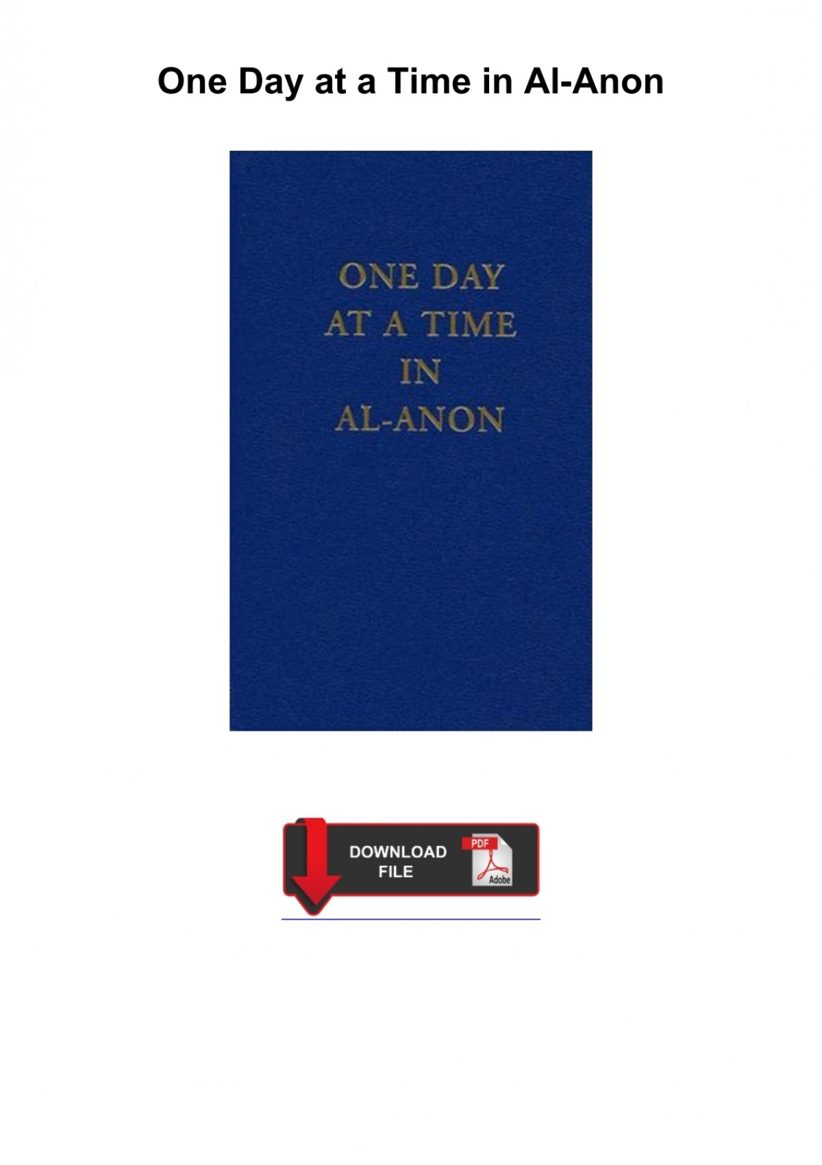 one day at a time in al anon pdf