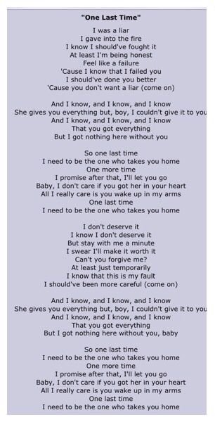 one last time ariana grande lyrics english