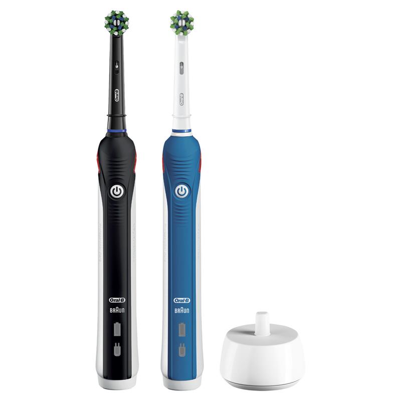 oral b power toothbrush pro 2 dual handle pack