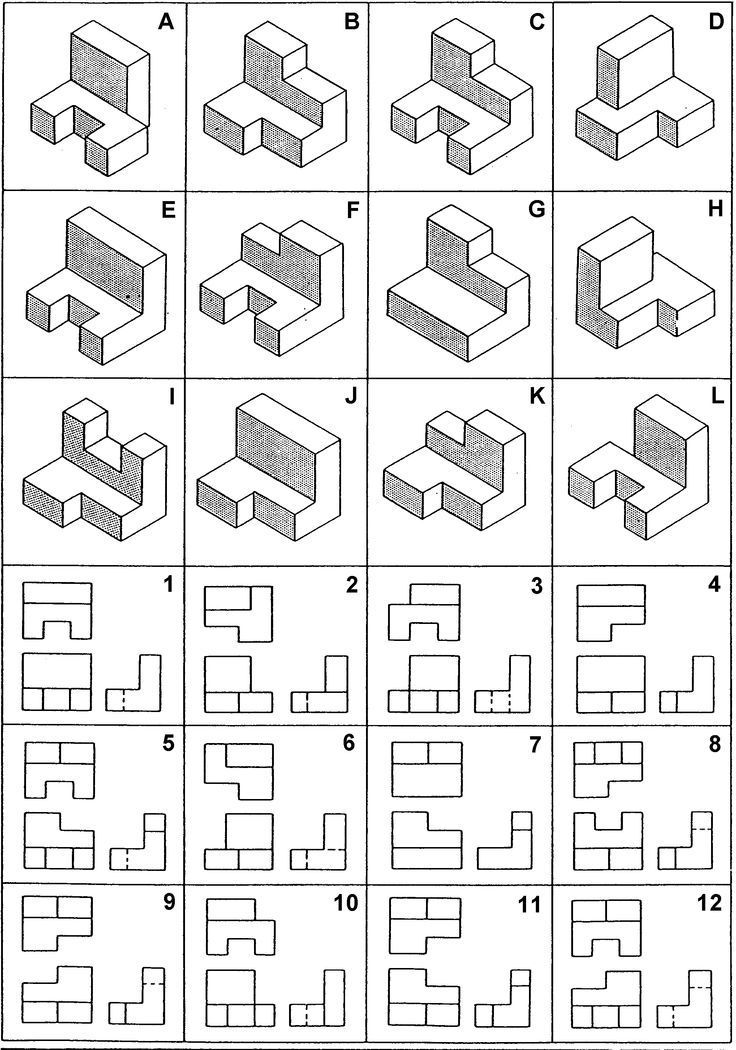 orthographic to isometric drawing exercises