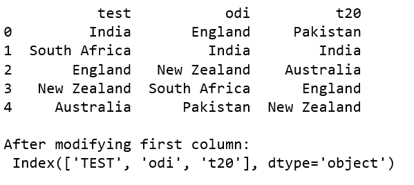 pandas set column names