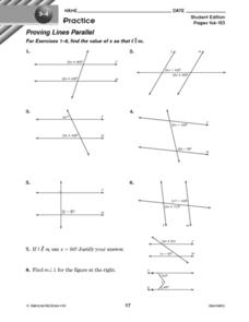 parallel line proofs worksheet