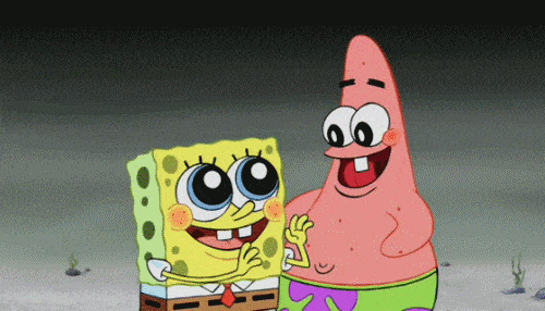 patrick smiling spongebob