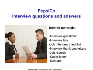 pepsico interview questions