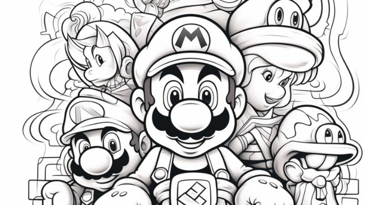 personajes mario bros para colorear