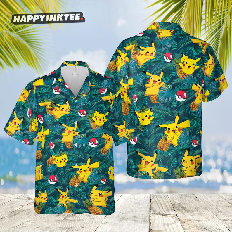 pikachu hawaiian shirt