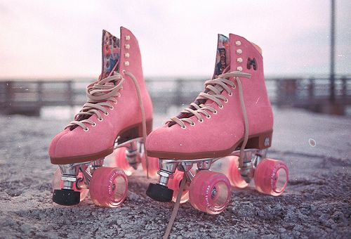 pink roller skates