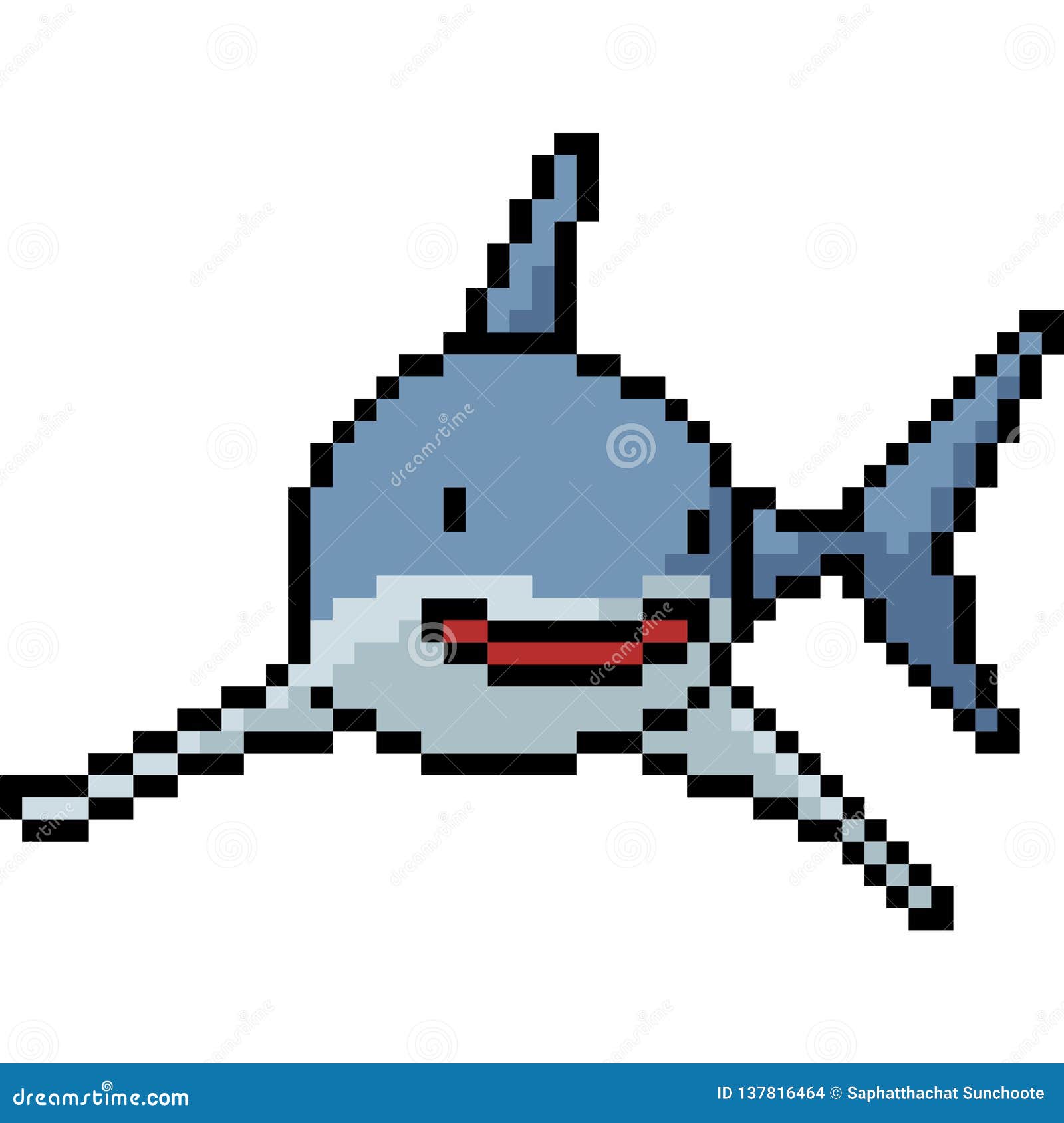 pixel art tiburon