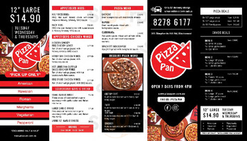 pizza pan blackwood menu