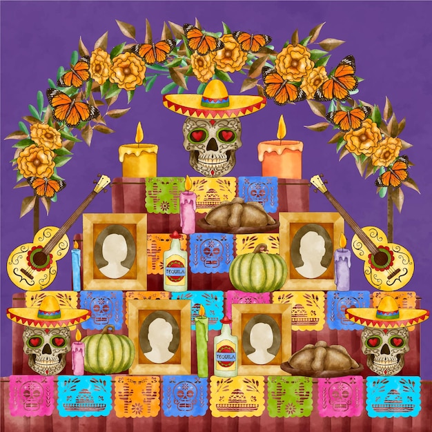 plantilla altar de muertos