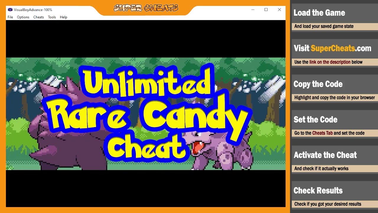 pokemon rare candy cheat