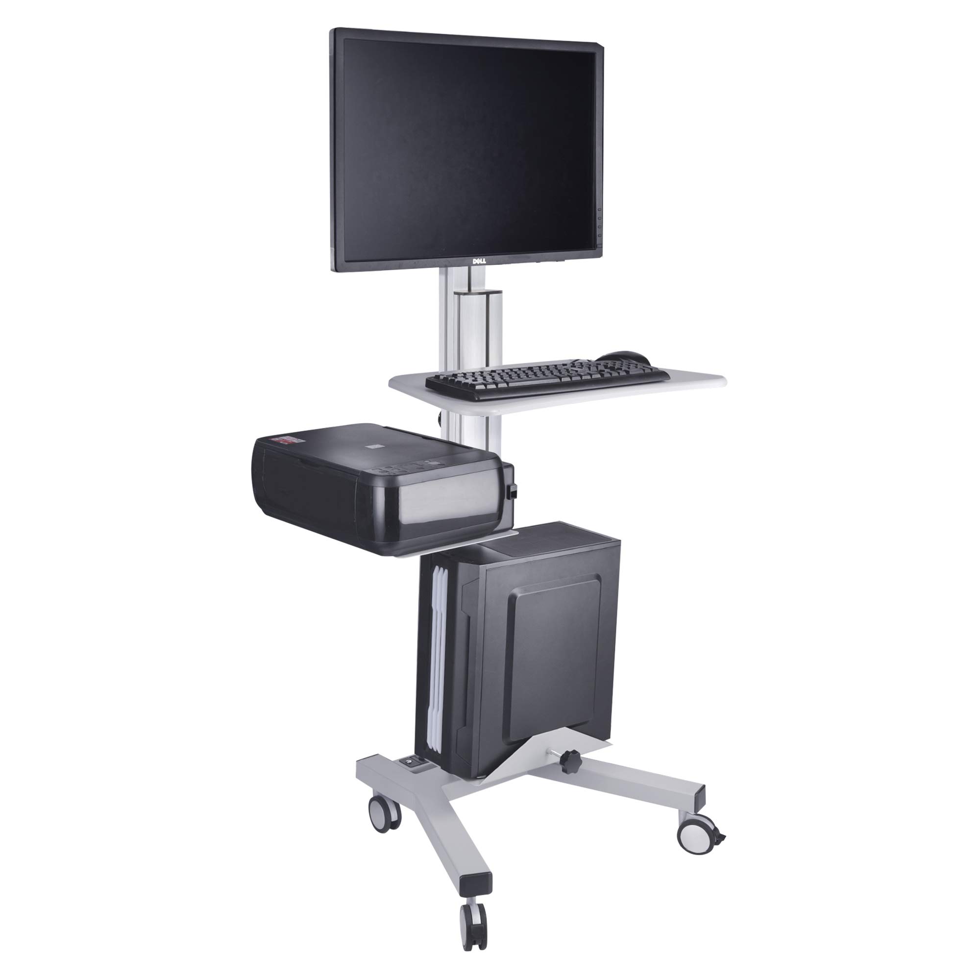 portable computer cart desk on wheels