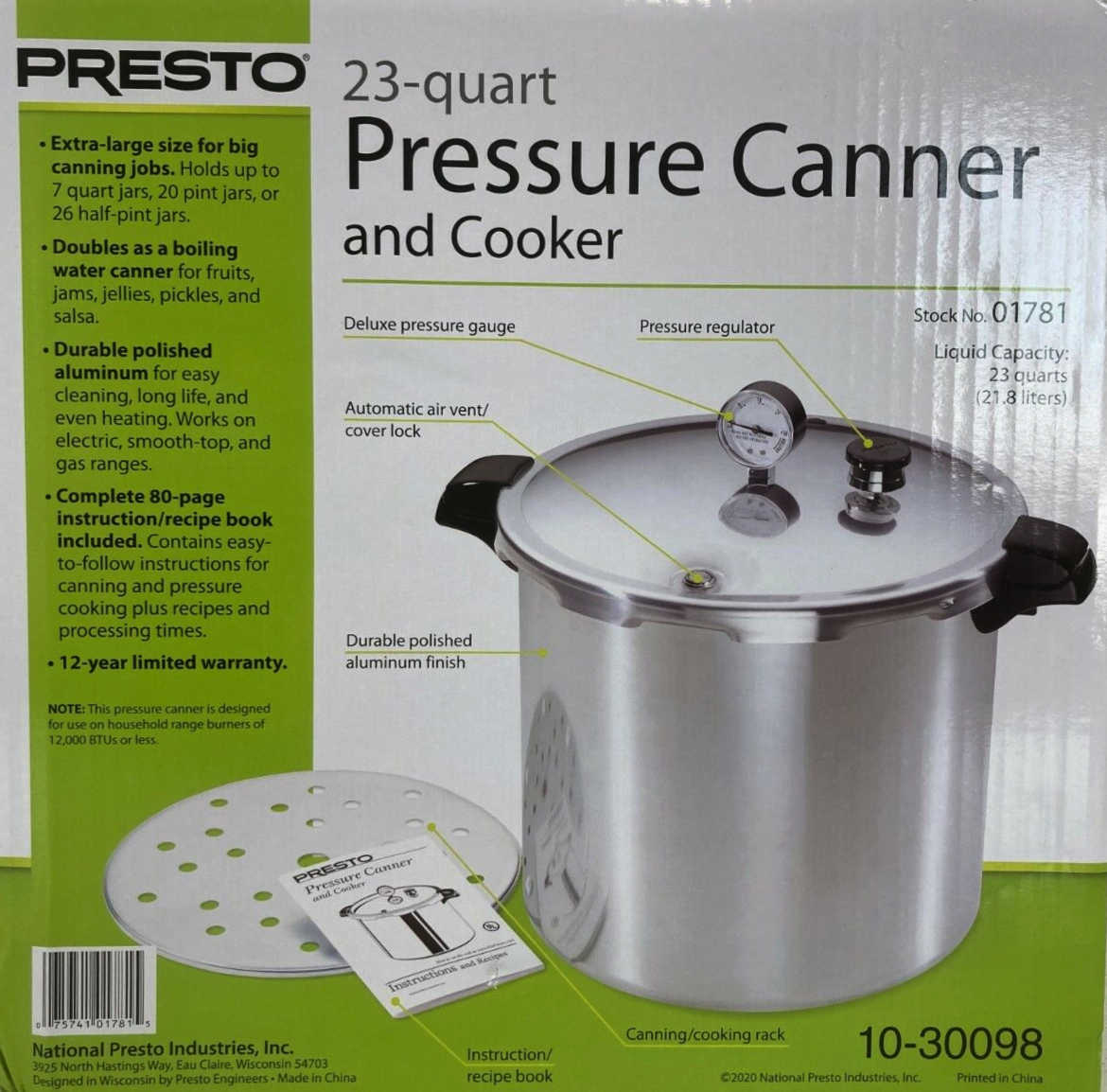 presto pressure cooker 23 qt