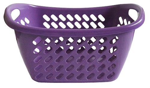 purple plastic laundry basket