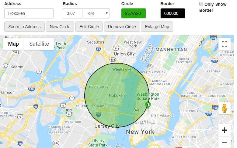 radius map tool google maps