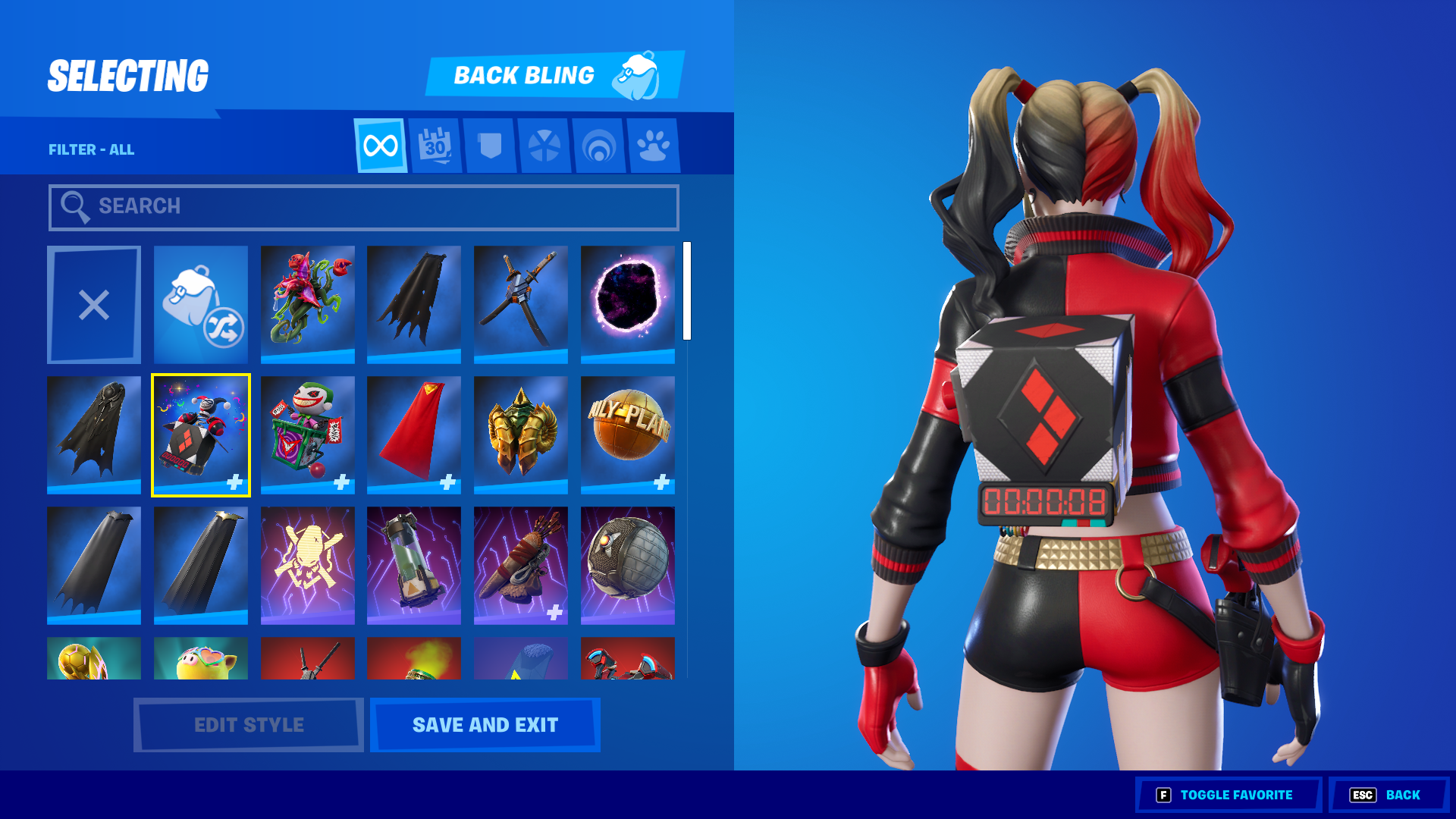 rarest back bling in fortnite