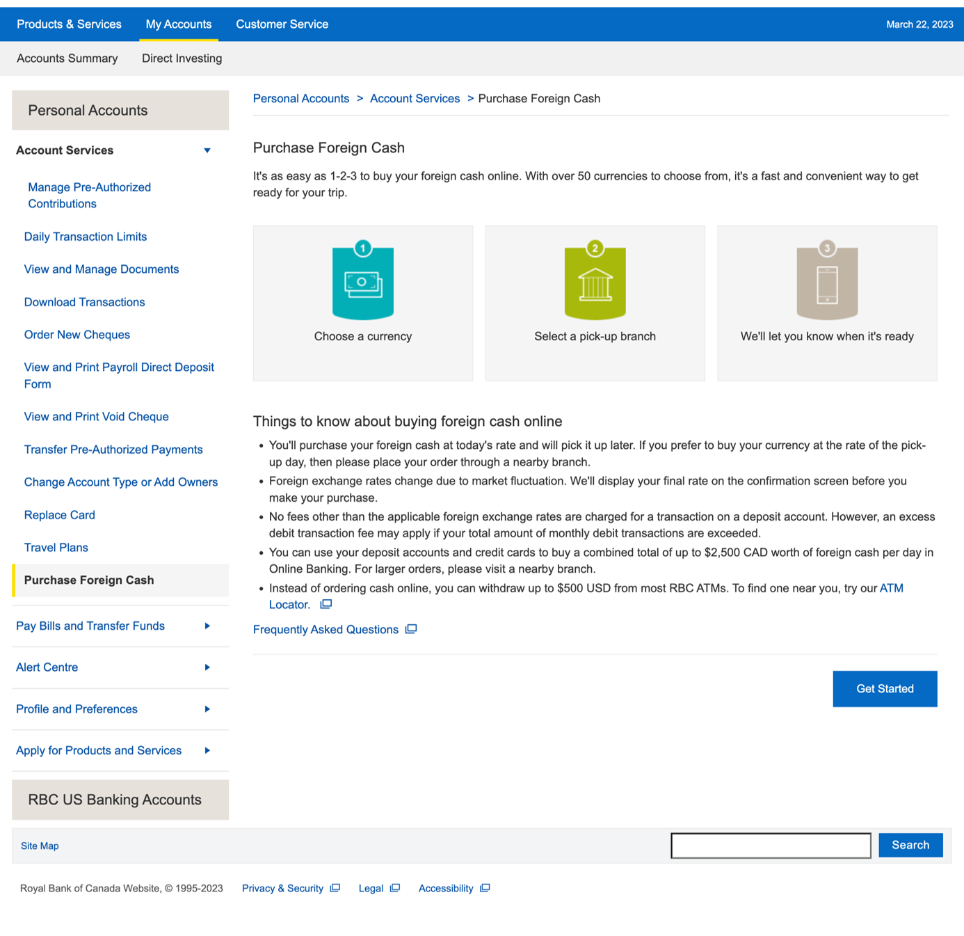 rbc currency exchange