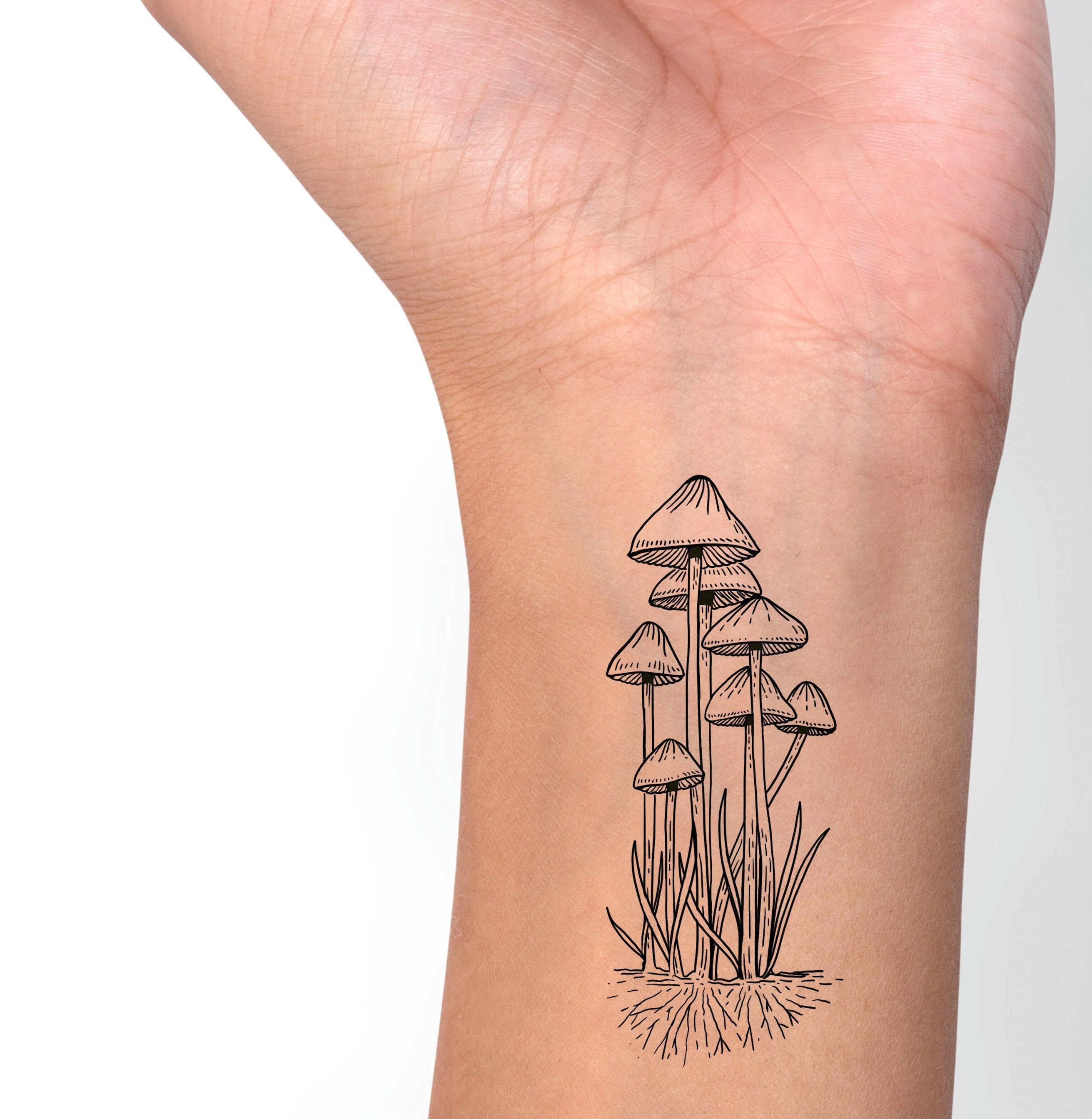 realistic mushroom tattoo