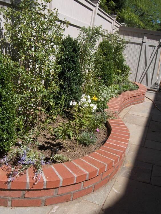 red brick edging garden