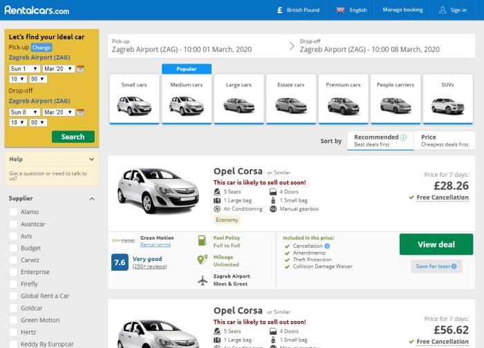 review rentalcars.com