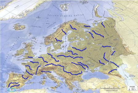 rios y lagos de europa mapa