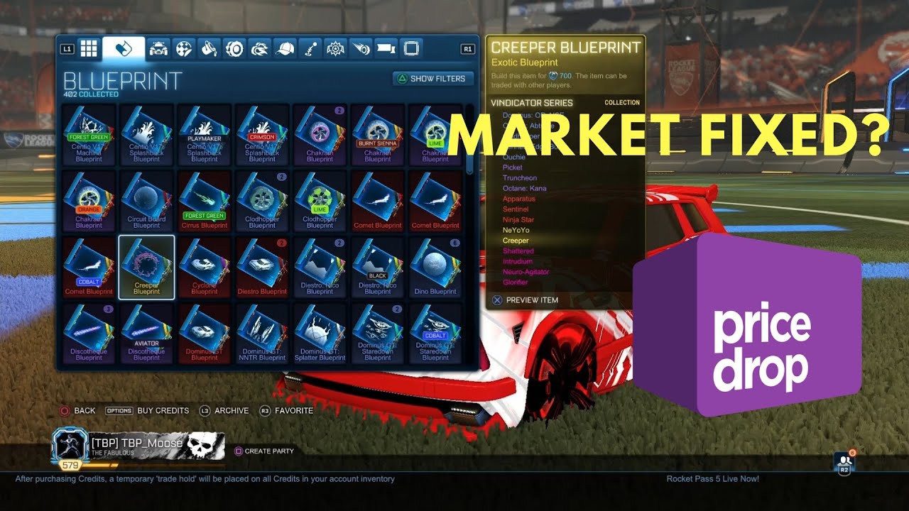 rocket league blueprint prices