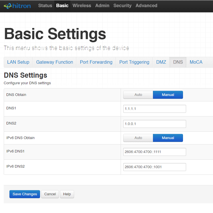 rogers dns servers