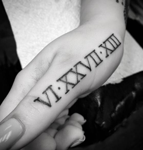 roman numeral lettering for tattoo