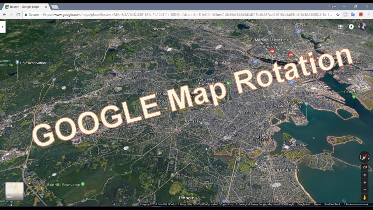 rotate map google maps