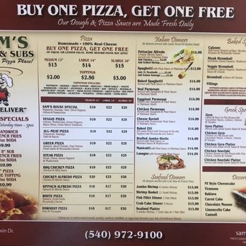 sams pizza and subs spotsylvania