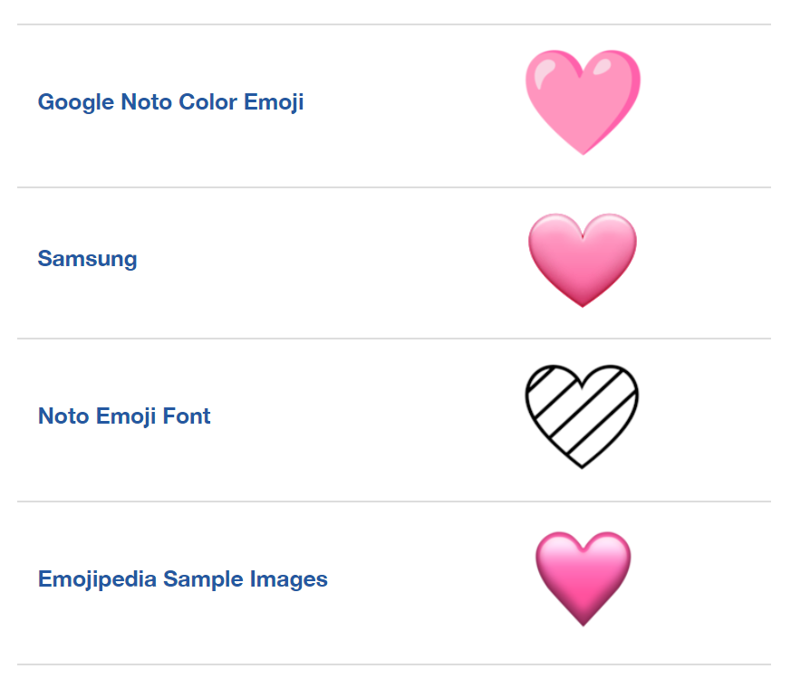 samsung pink heart emoji