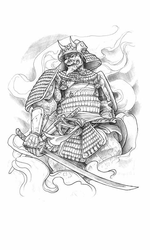 samurai tattoo sketch