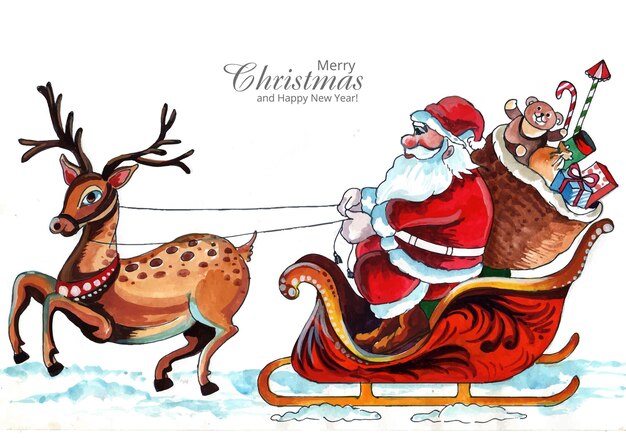 santa on sleigh clipart