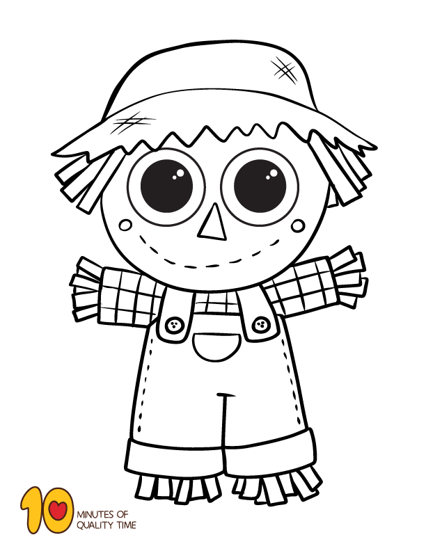 scarecrow coloring page printable