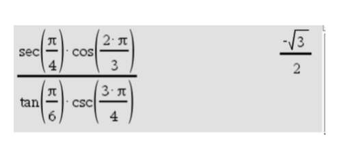 sec π/2